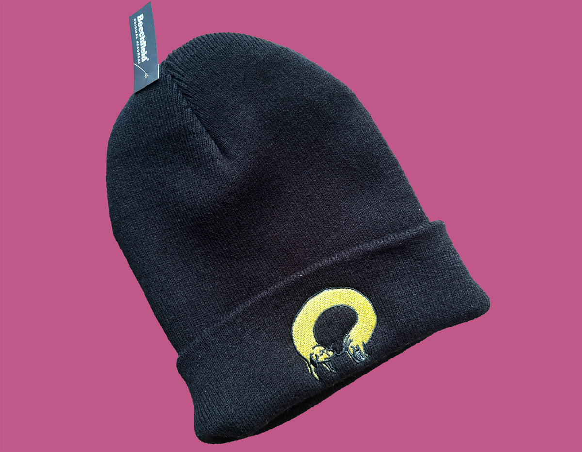 Crywank embroidered dog beanie hat